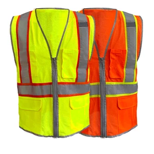 Ansi Class 2 Yellow Surveyor Engineer Construction Reflective Safety Vests with Custom Logo