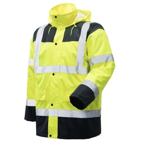 Wholesale Price Rafeel Customized High Visibility Waterproof Hooded Safety Jacket Reflective Tapes Level Vapor-Protective for