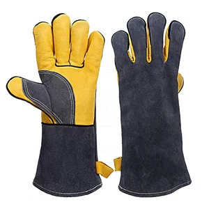 Wholesale Professional Leather Welding Gloves with Molten Metal Splash Test Type a TIG/MIG Compatible Fleece Lined-Good Price