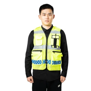 Multi-Pocket Reflective Vest PVC Mesh for Night Construction Traffic Safety Reflective Clothing for Construction Projects Logo