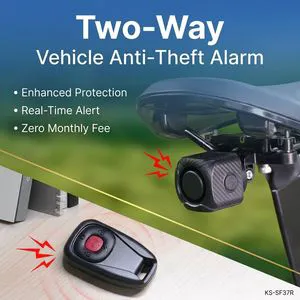 Two-Way Feedback 121dB Bike Alarm Wireless Real-Time Alert Waterproof IP65 Security For Bicycle Scooter Apartment Parking Safety