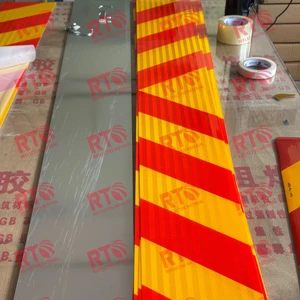 3 Years Zambia Vehicle Rear Markings Reflective Sticker 1.7mx200mm Chevrons Board Red Yellow Attention Sticker Reflective Tape