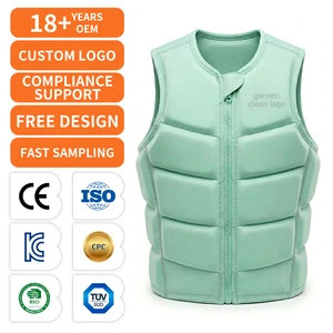 Womens Impact Vest Custom Mint Tailored Fit Chevron Neoprene PVC Foam Wakeboarding Water Sports Vest