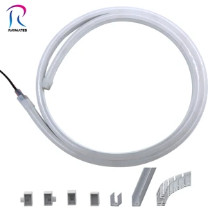 Raymates Bendable Neon Strip 6x12mm 24v Silicone Led Neon Flex Side View Linear Rope Light For Furniture Car Sign Decoration