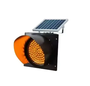 Solar Panel Polisilicon Yellow Traffic Light 170pcs Led Aluminum Solar Warning Light Flashing Traffic Signal Light