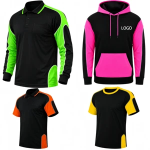 Mens Hi Vis Long Sleeve Work Polo Shirt Customized Quick Dry Safety Construction Fluorescent High Visibility Workwear Shirt