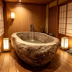 Best Sale Natural Marble River Stone Big Rock Hand Made Carving Sculptures Free Standing Stone Bathtub Tub