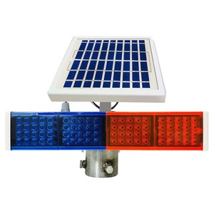 Red and Blue Traffic Flash Double-side Traffic Led Warning Strobe Light Solar Flash Light Solar Traffic Warning Lights