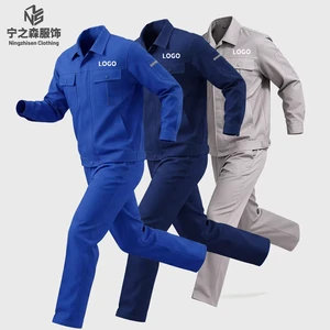 Unisex Durable Safety Protective Engineering Factory Labor Work Coverall Spring Autumn Polyester-cotton Breathable Workwear