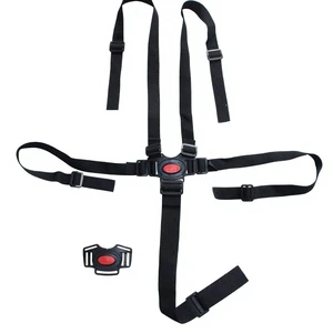 5-Point Foldable Seat Belt Harness for Kids Baby Stroller High Chair Pram Buggy Accessories (Nylon Webbing & POM Buckle)