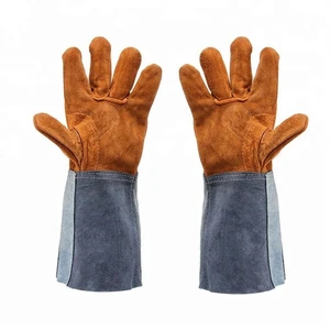 Best New Long Cow Hide Leather Welding Gloves for Men Women Breathable Anti-slip Heat Resistant Safety Gloves for Work