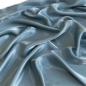 Luxury 100% Polyester Anti-Static Reflective Fabric 75d Yarn Count Glossy Metallic Liquid Satin In-Stock Items for Bridal Girls'