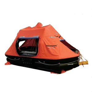 Leisure Open Reversible Inflatable Neoprene Coated Life Raft 6 Person Capacity SOLAS Standard High Visibility Orange Color
