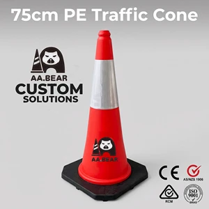 75cm HDPE Traffic Cone 30 Inch Rigid Plastic Safety Road Cone 750mm PE Warning Cone for Highway Construction High Quality 28Inch