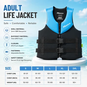 Adult Life Jacket Neoprene Life Vest Water Sports Safety Vest Buoyancy Aid For Boating Fishing Swimming
