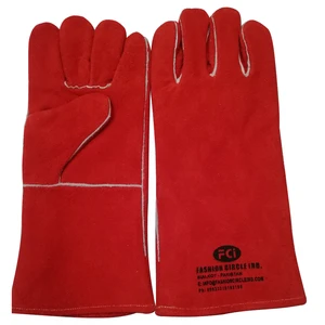 OEM Heat Resistant Cow Split Leather Welding Gloves/EN388 Approved Welding Gloves/Wholesale Hand Protection Safety Gloves 14