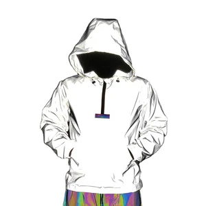 OEM Custom Windbreaker Jacket Man Hooded Waterproof All Reflective Jacket For Mens