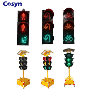 Cosyn Led Mobile Traffic Light 300mm 4 Way Pedestrian Crossing Portable Solar Power Traffic signal Lamp Light Semaforo for Sale