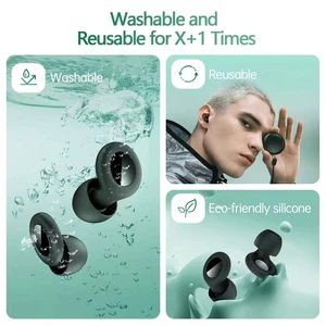 Custom Logo Silicone Ear Plugs For Sleeping Noise Cancelling 17dB Reusable Waterproof Soft Earplugs
