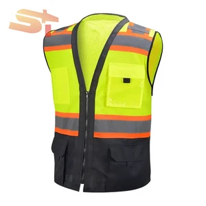 Reflective Clothing in Stock for Road Construction, Warehouse Ventilation Warning, Safety Jacket, Multi-pocket Reflective Vest