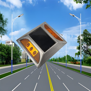 New White Solar Powered LED Traffic Safety Light Aluminum Cats Eyes Highway Use Pathway Flashing Marker Roadside Warning Ground