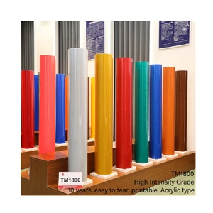 TM1800 High Intensity Reflective PMMA Mylar Grade Sheeting Film Roll Material With Reflective Vinyl For Road Traffic Signs