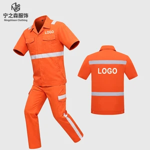 Custom Logo Unisex Dust-Proof Breathable Work Coverall with Reflective Strips for Factory Road Construction