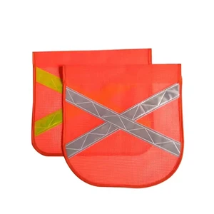 Orange PVC Mesh Fabric Custom Size Outdoor Traffic Reflective Safety Flag for Multiple Use