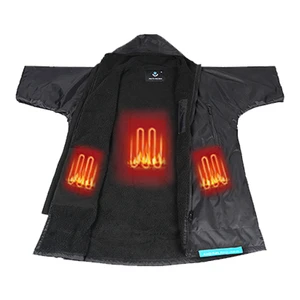 Custom Waterproof Heated Dry Beach Robe USB Long Sleeve Quick Changing Robe Surfing Poncho Coat