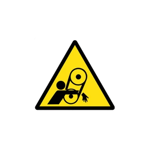 PVC Traffic Sign 50x50mm Warning Sign Danger Of Moving Belt