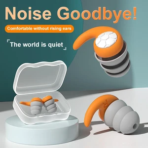 Sound Insulation Noise Reduction Earplugs Ear Defenders Waterproof Three Layer Mute Silicone Earplug with Filter