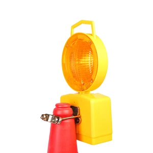 Road Driveway Traffic Safety Barricade Led Flashing Warning Lamp Construction Lights With Portable Handle