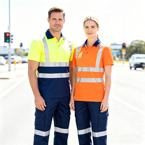 ANSI Class 3 Construction Worker Security Road Cleaner Safety Clothes Reflective T-Shirts Hi Vis Work Wear High Visibility Shirt