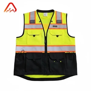 Custom Men's ANSI Class 2 Reflective Polyester Mesh Safety Vest Custom Logo Imprint for Work Construction