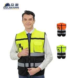 High Visibility ANSI Class 2 Safety Vest-120g Knitted Fabric Bright Reflective Strips Custom Logo Print Waterproof
