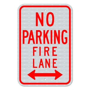 High Visibility Reflective No Parking Sign Fire Line Aluminum Traffic Road Warning Signs with Custom Logo and Sizes for Safety