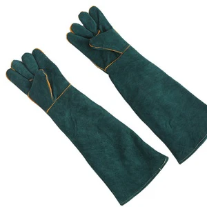 35/45/60cm Green Long Leather High-quality Wear-resistant Welding Labor protection Gloves
