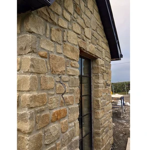 European Style Exterior Design Brown Sandstone Natural Culture Stone For Builds House Facades Boundary Wall Cladding Stone
