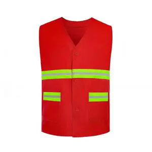 Cheap Fluorescent Yellow ANSI Class 2 Reflective Safety Vest with Multi Pockets Custom Logo for Roadway Security & Outdoor Work