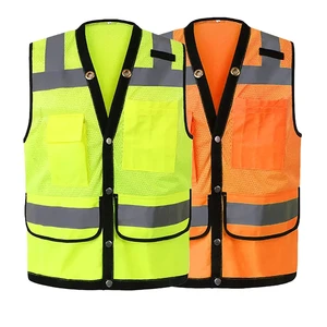 Professional Oem Service Black Webbing Custom Color HIgh Visibility Reflective Safety Vest
