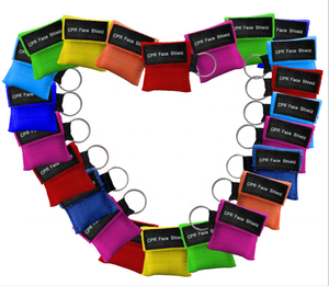 CE ISO13485 Approved Face Rescue Custom First Aid Personalized Disposable CPR Keychain Training Mask Keychain Keyholder Barrier