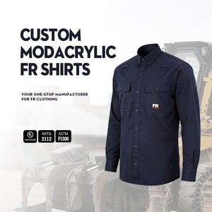 Custom Light Weight Flame Resistant Wear Work Comfortable FR Clothing Mining Electrician Safety FR Work Shirt