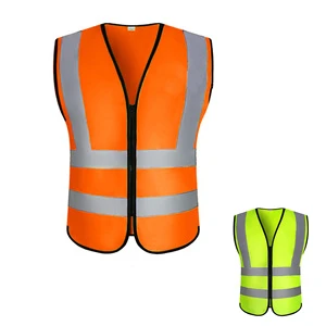 High Visibility Reflective Safety Vest Zipper Front Workwear for Construction Traffic Control Road Site PPE Wear Gear