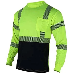OSHA Type R High Visibility Sunscreen Work Wear Class 3 Uniform Long Sleeve Hi Vis Safety Shirts