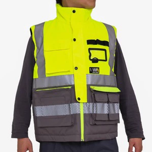 Men's Hi-vis Insulated Vest With Reflective Waterproof Trim-Big/Tall Custom Logo Accept