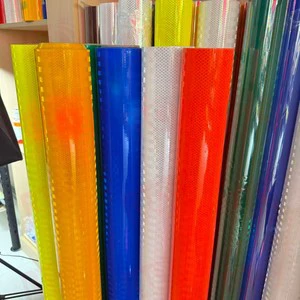 High Visibility Commercial Advertising Grade PET Reflective Material Reflective Vinyl Film Roll For Safety Items