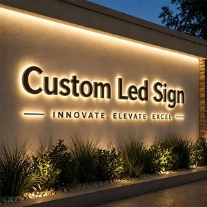 Custom 3D Backlit LED Channel Letters Metal Sign IP65 Waterproof Outdoor Logo Display For Companies & Offices With Multi Colors