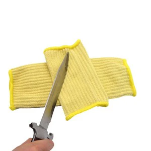 High-performance Yellow Aramid Flame Retardant Heat-Resistant Cut-resistant Customizable Arm Sleeves Knit Wrist Cuff Protection