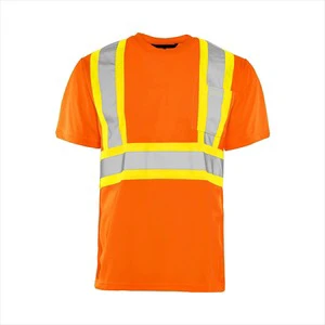 Reflective Safety Coverall with Reflector Custom Digital t Shirt Printing High Visibility Orange Jacket