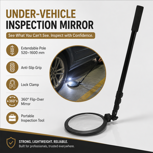 Taien Wide Angle Convex Vehicle Search Mirror V16 Telescopic Adjustable Handheld Safety Mirror Railway Station Airport Security